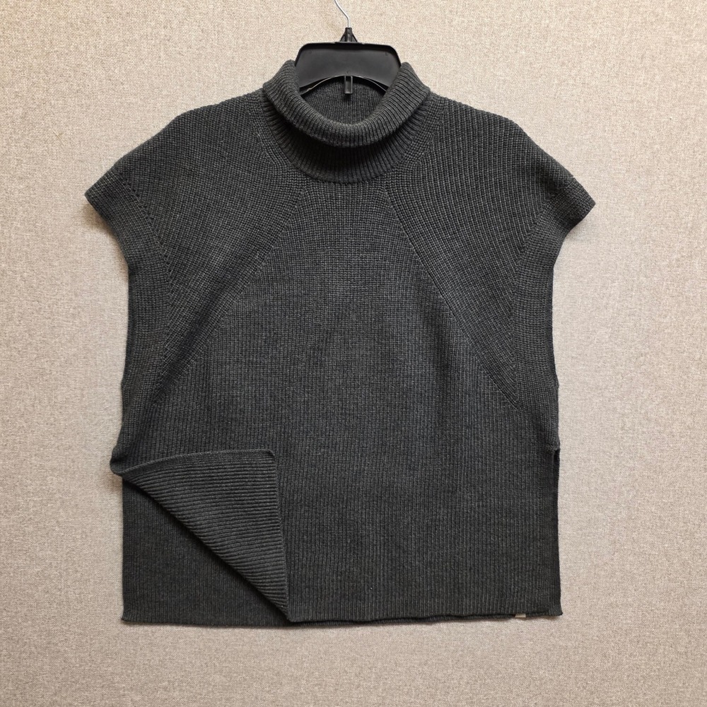 lululemon Womens S Charcoal Merino Wool Turtleneck Sweater Vest LW3GY0S